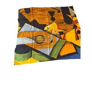 The Met "Still Life with a Guitar" by Juan Gris Womens Silk Scarf 35 x 36 Inch